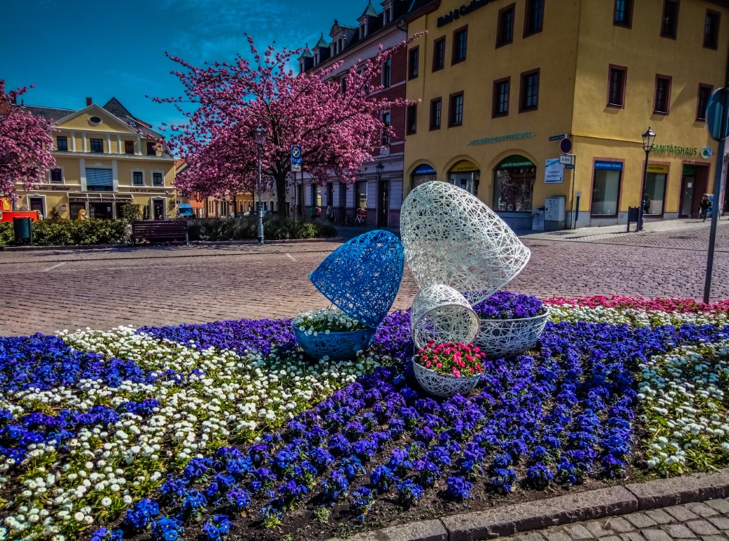Fotonachweis Stadtgärtnerei Oschatz ażurowe dekoracje wieże kwiatowe kwietniki miejskie 7